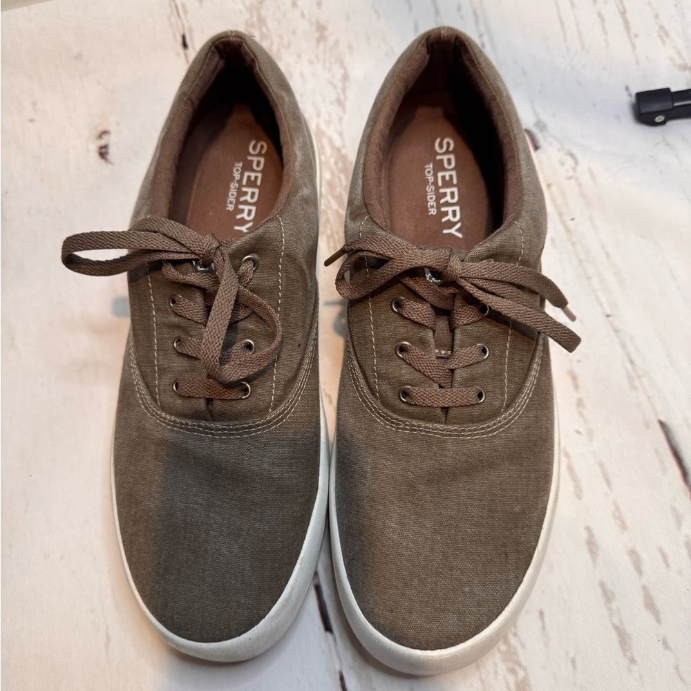 Sperry Men’s Brown Canvas Sneakers - Picture 6 of 7